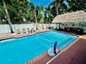 Beach and Fun Heated Pool Tiki Hut Firepit